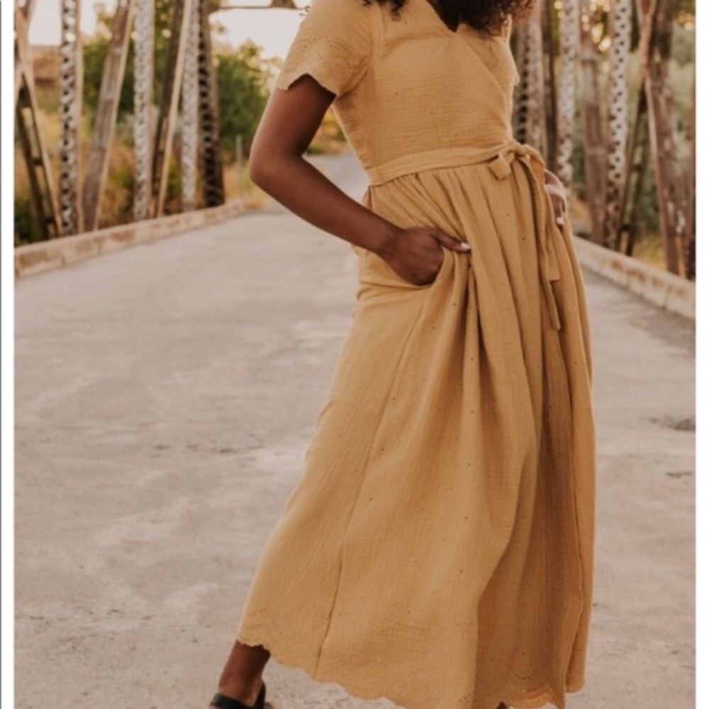 Rylee & Cru Yellow Eyelet Dress